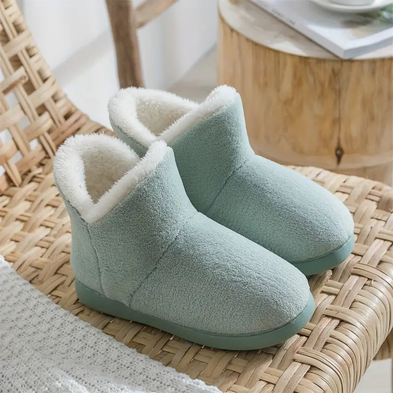 Gevoerde Enkelhoge Pantoffels voor Dames Warme Bootslippers met Antislip Zachte Zool Comfortabele Huisschoenen | Sansoti