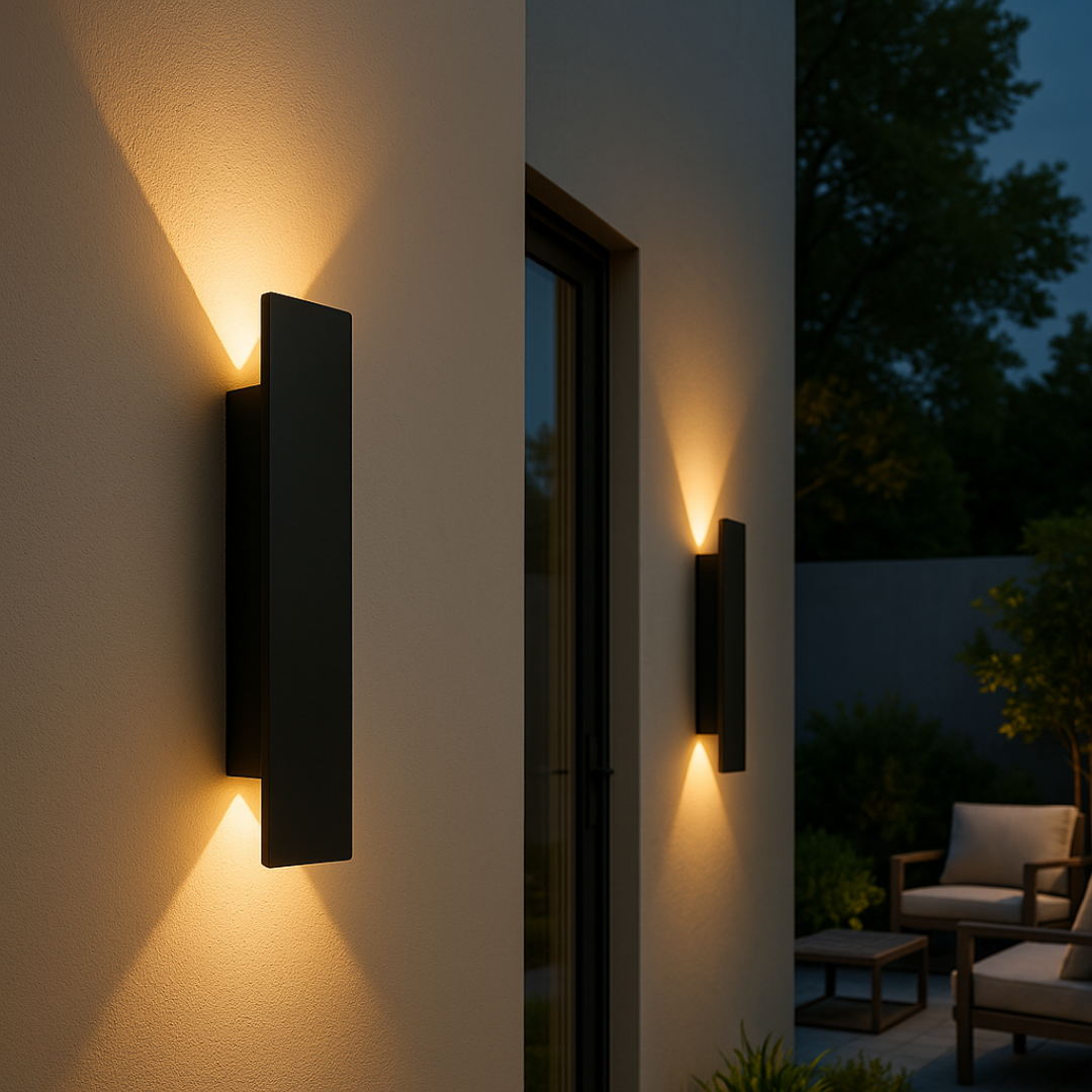 LED-Außenleuchte aus Aluminium, Wandleuchte, IP65 wasserdicht, energieeffizient, modernes Design für Fassade, Garten und Terrasse | Sansoti