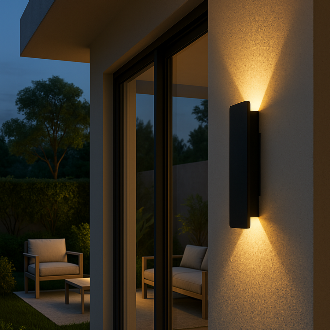 LED-Außenleuchte aus Aluminium, Wandleuchte, IP65 wasserdicht, energieeffizient, modernes Design für Fassade, Garten und Terrasse | Sansoti