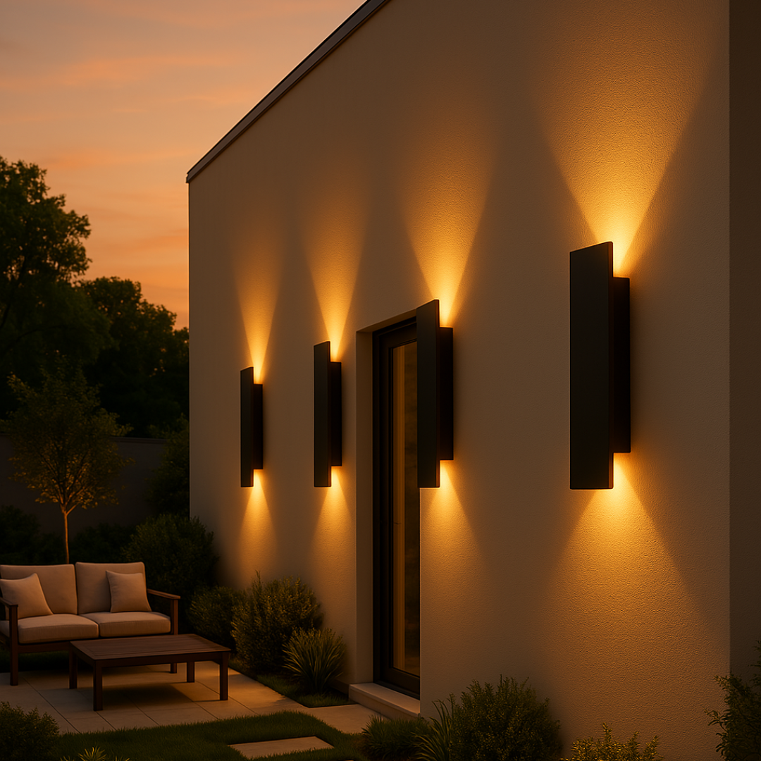LED-Außenleuchte aus Aluminium, Wandleuchte, IP65 wasserdicht, energieeffizient, modernes Design für Fassade, Garten und Terrasse | Sansoti