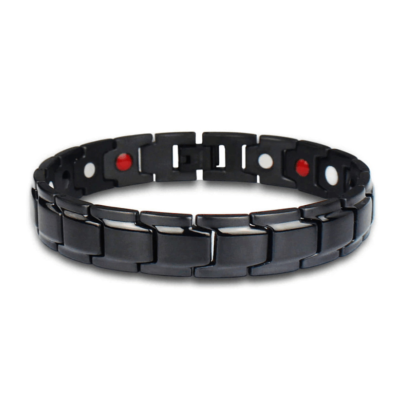 Bracelet magnétique en acier inoxydable avec thérapie par ions infrarouges pour le bien-être quotidien, unisexe, 21cm | Sansoti