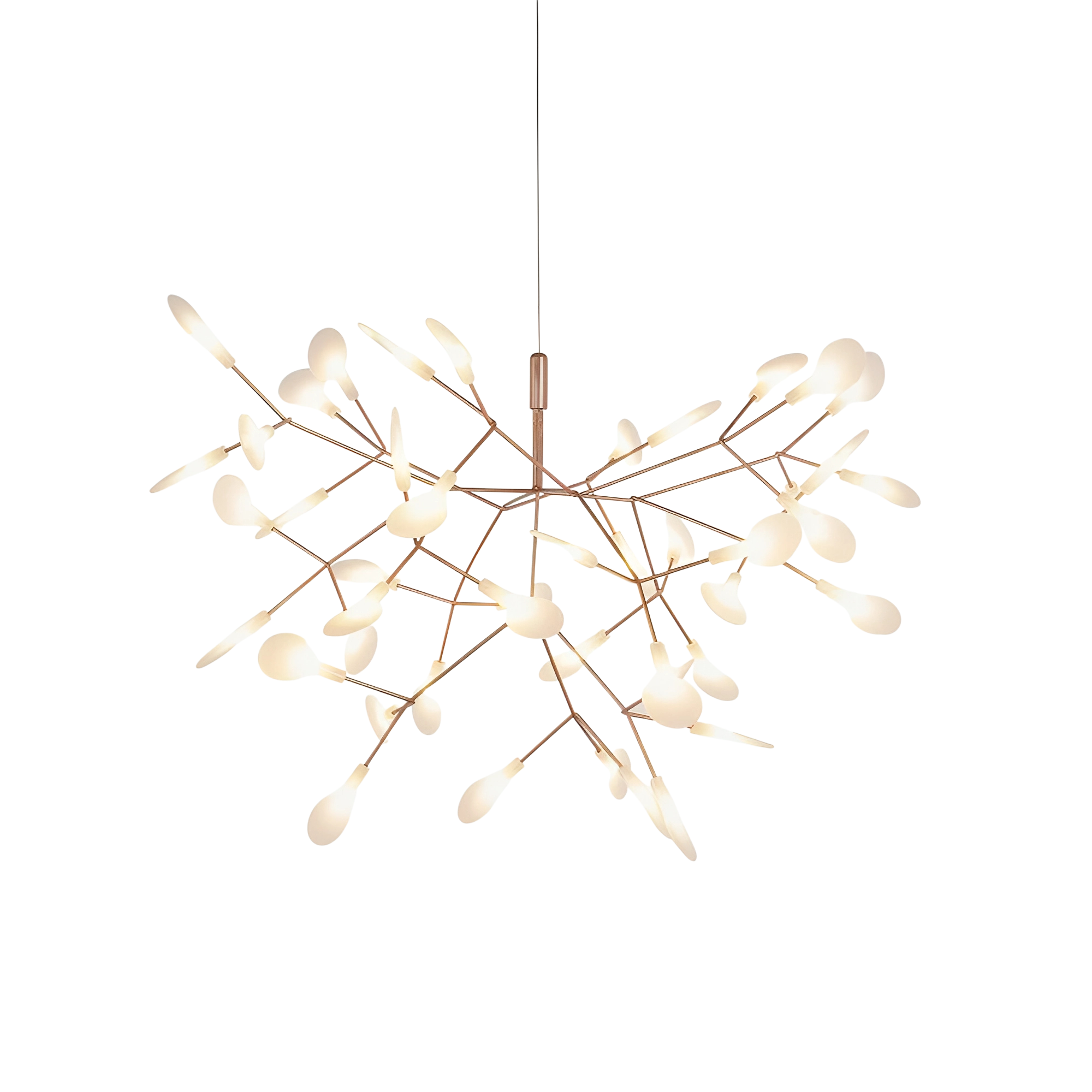 Vuurvliegje Hanglamp 45 Lichtpunten Metaal Roségoud Eetkamer Design Modern Plafondlamp LED Sfeerverlichting | Sansoti