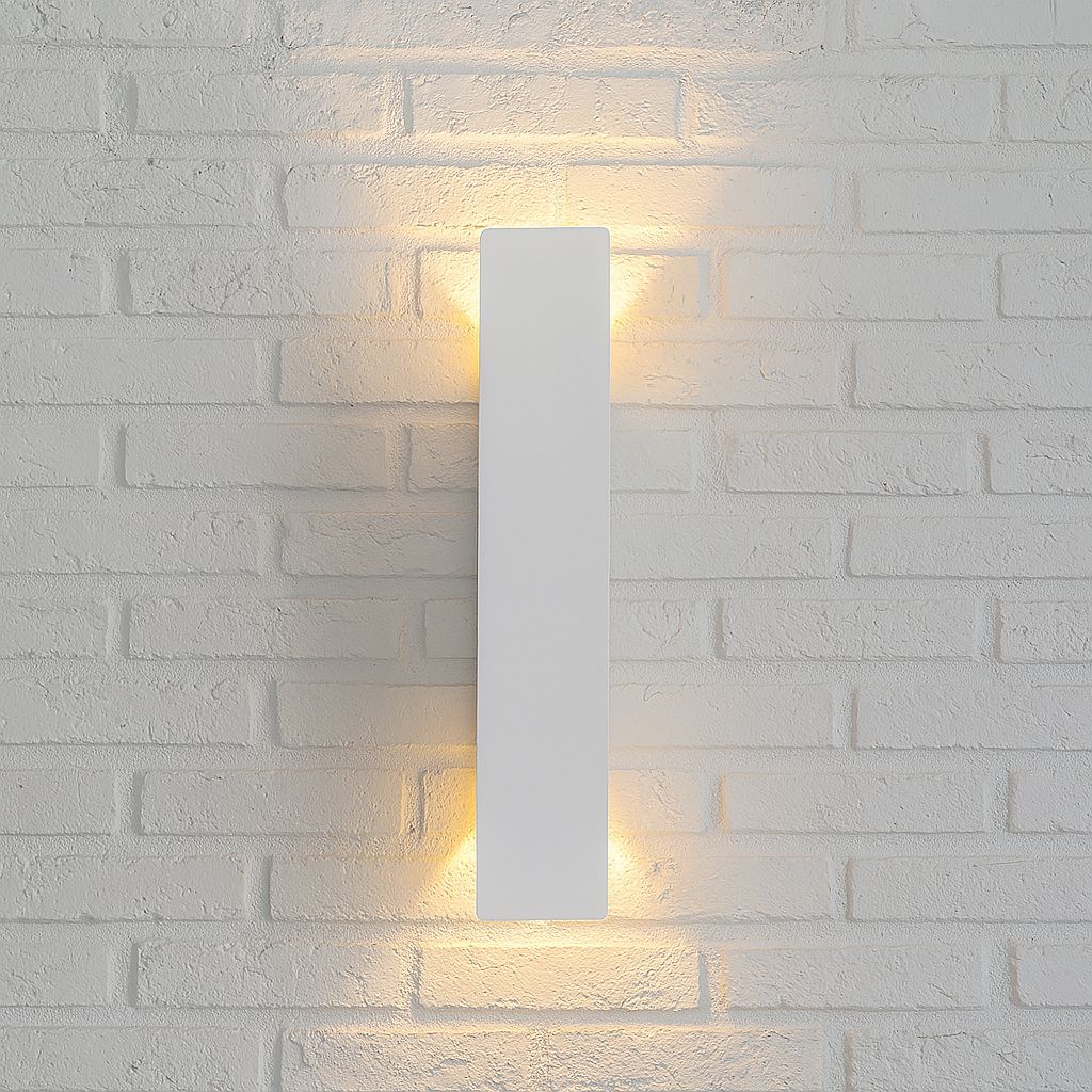 Wetterbeständige Aluminium-Wandleuchte mit LED für den Außenbereich, Weiß, 20,5–61 cm, IP65 wasserdicht, Gartenbeleuchtung, Außenleuchte | Sansoti