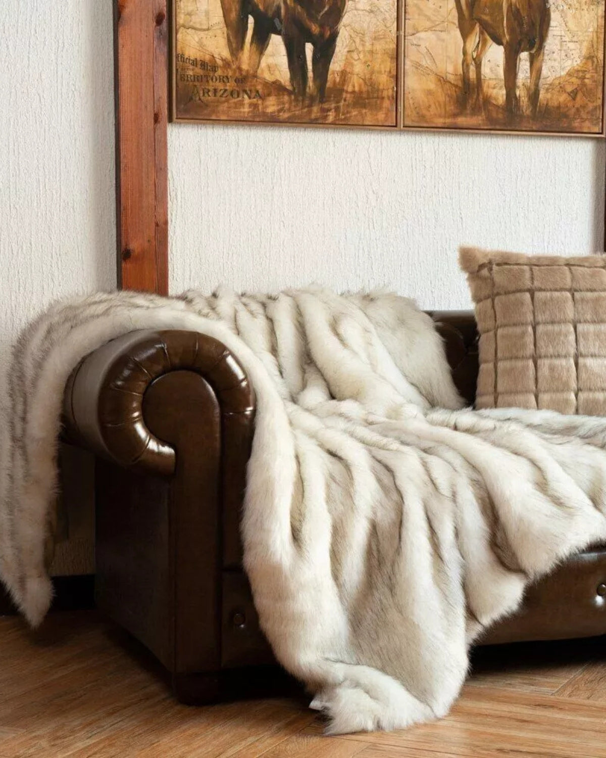 Imitatiebont Plaid 127x152cm of 150x200cm Wit Bruin Grijs Goud Scandinavische Woonkamer Slaapkamer Decoratieve Luxe Zachte Textiel Premium Woondeken | Sansoti