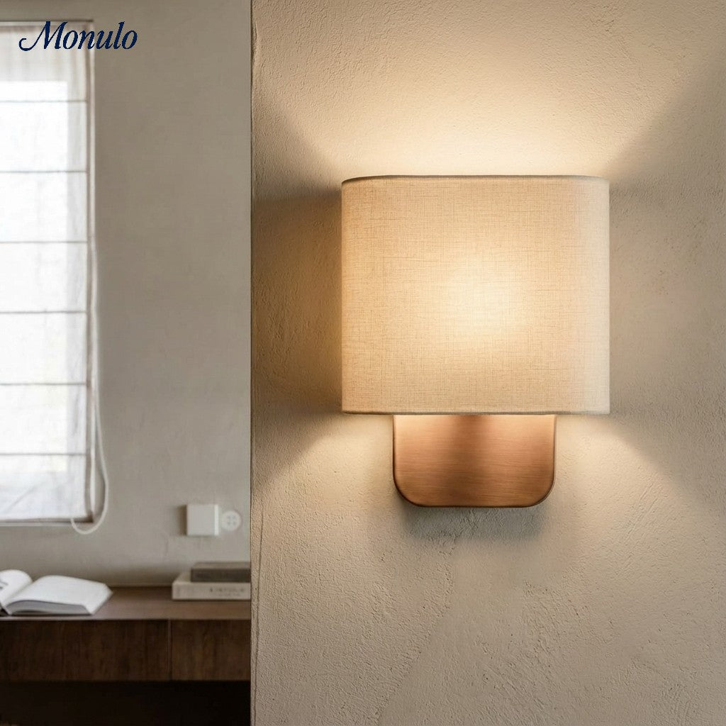 Stoffen Wandlamp met Metalen Fitting voor Leeslicht Slaapkamer | Sansoti