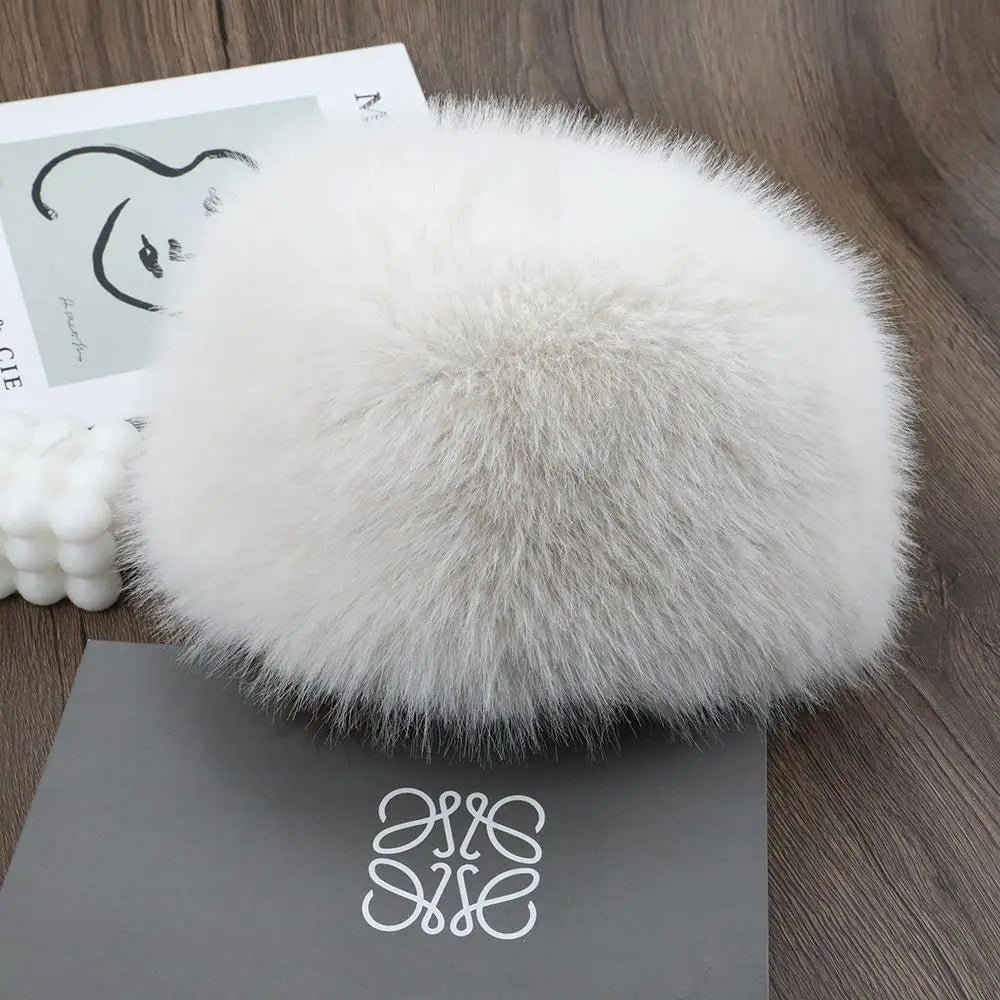 Winter Hat Faux Fur Women Men Unisex Warm Fleece Lining Ear Flaps Windproof Snow Outdoor Winter | Sansoti
