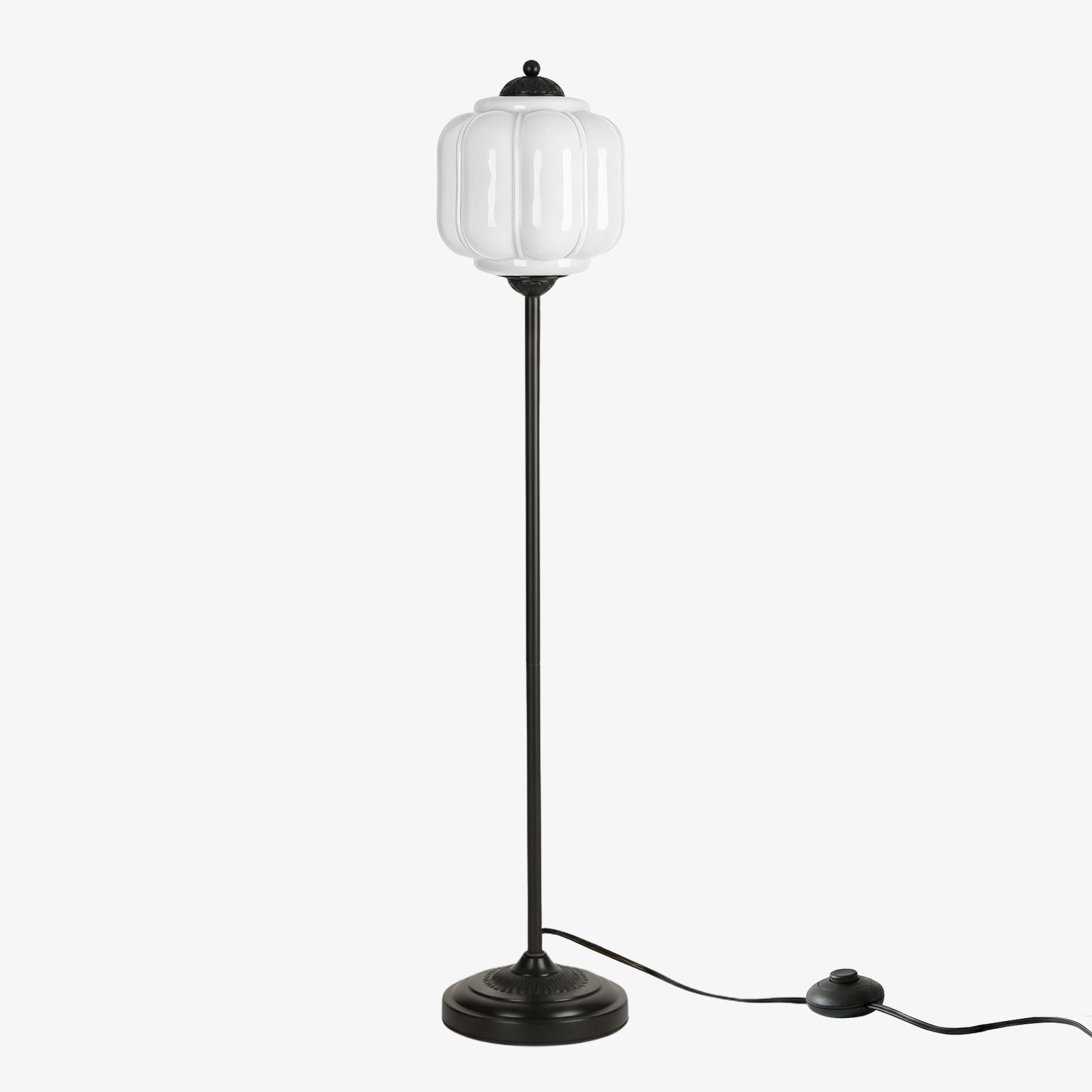 Decoratieve Glazen Pompoen Vloerlamp Retro Organische Stijl Woonkamer Staande Lamp | Sansoti
