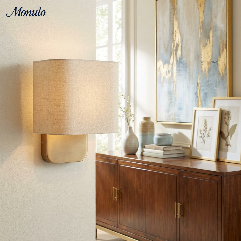 Stoffen Wandlamp met Metalen Fitting voor Leeslicht Slaapkamer | Sansoti
