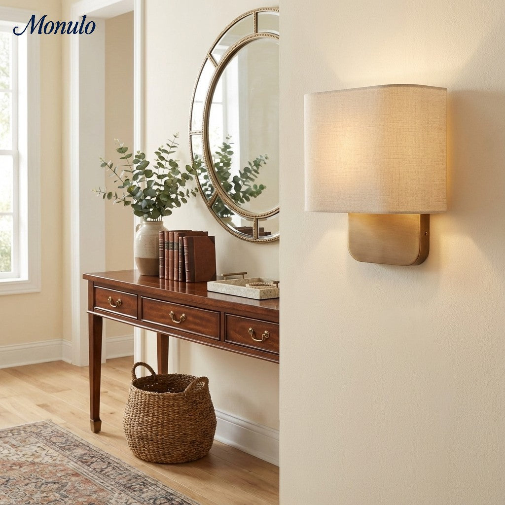 Stoffen Wandlamp met Metalen Fitting voor Leeslicht Slaapkamer | Sansoti