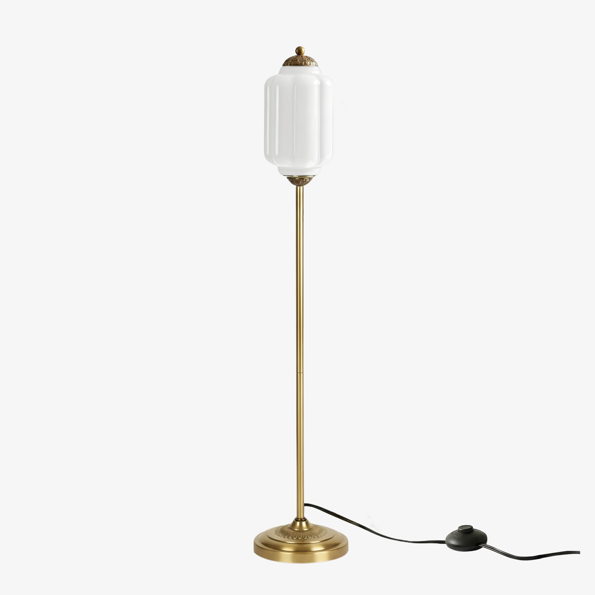 Decoratieve Glazen Pompoen Vloerlamp Retro Organische Stijl Woonkamer Staande Lamp | Sansoti