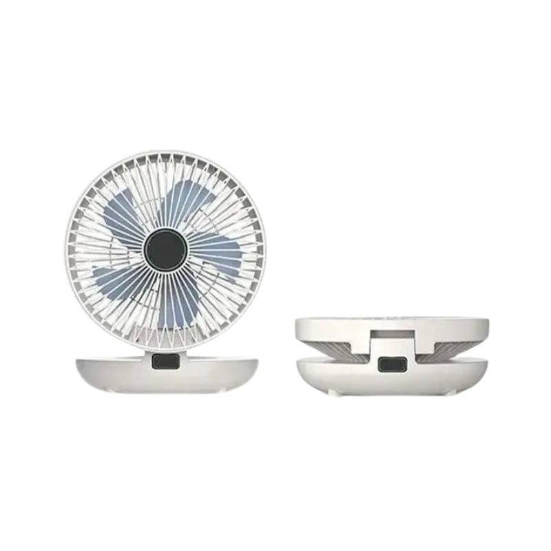 Draagbare ventilator, verstelbare oscillatie van 120°, USB-oplaadbaar, 4 snelheden, fluisterstil, tafel- en wandmontage | Sansoti