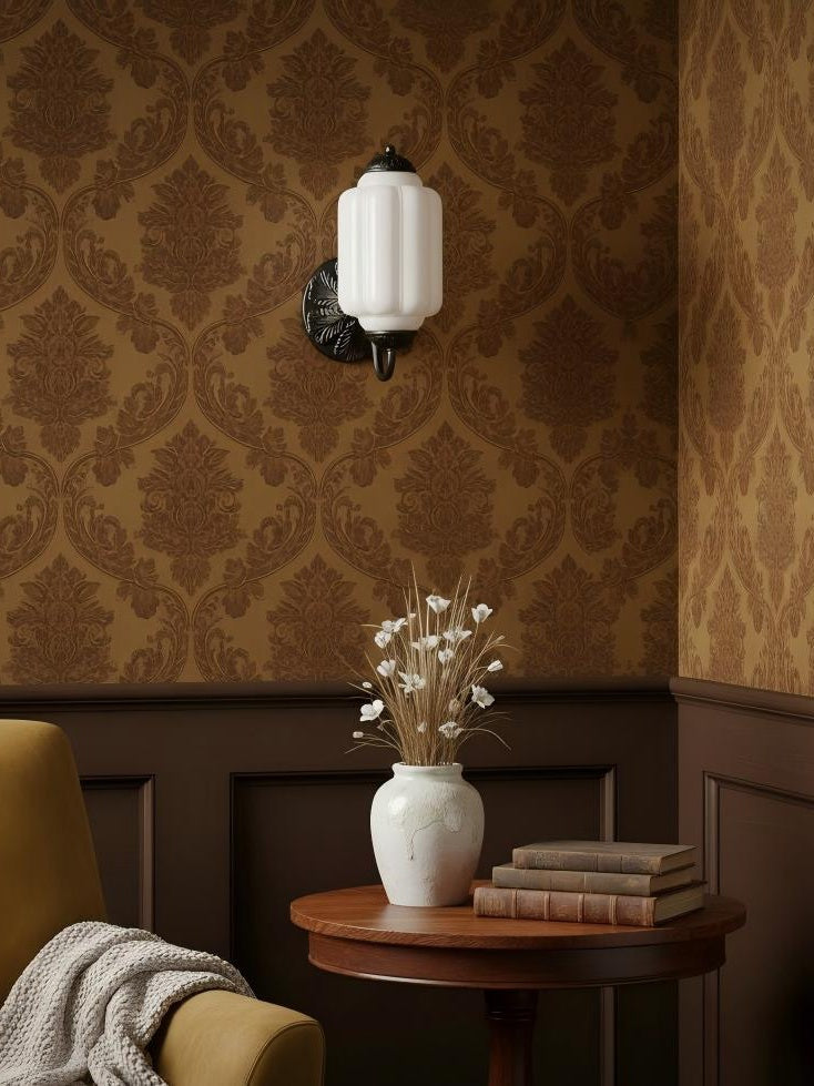 Melkglazen Wandlamp Eloise voor Hal en Slaapkamer | Vintage Wandverlichting met Melkwit Glas | Sansoti