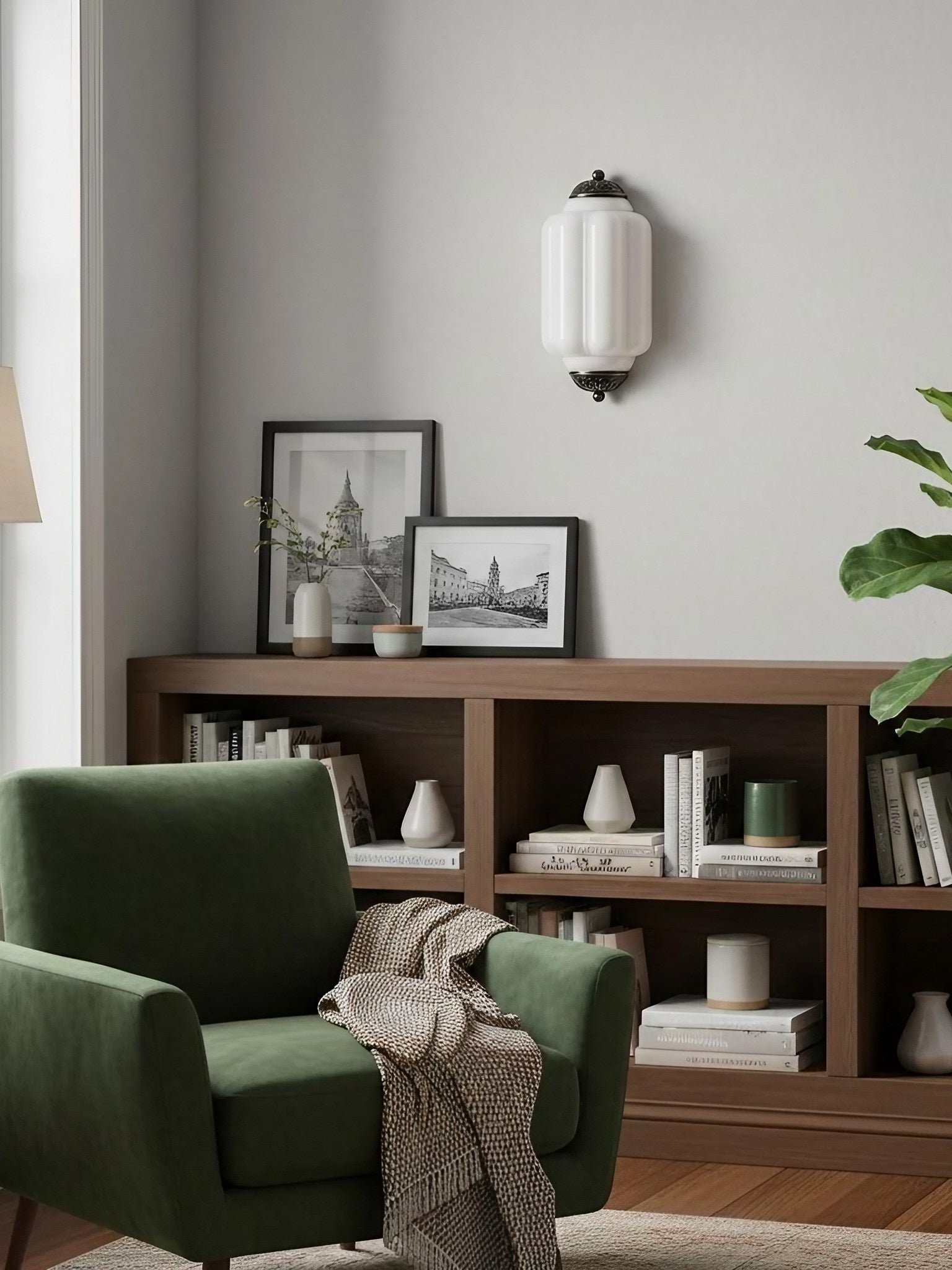Wandlamp Melkglas voor Slaapkamer Gang Scandinavische Stijl | Sansoti