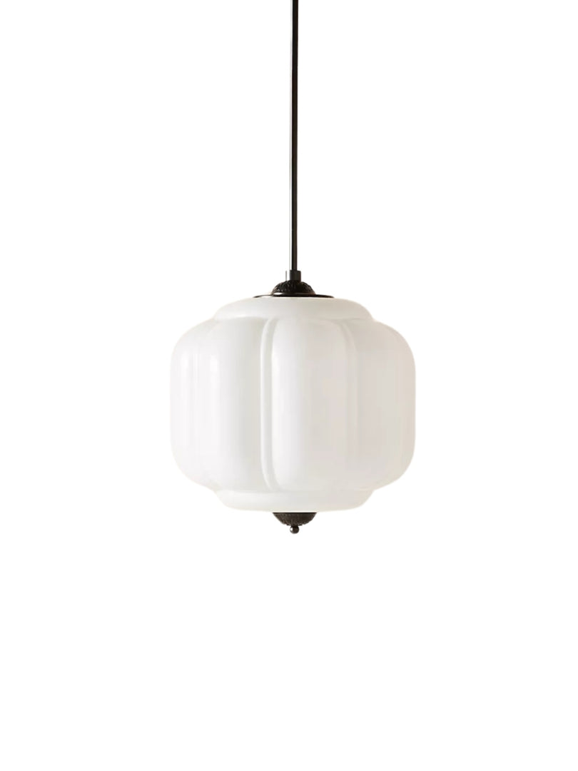 Vintage Kroonluchter met Crèmekleurige Glazen Kappen – Hanglamp in Retro-Stijl voor Eetkamer & Woonkamer | Sansoti