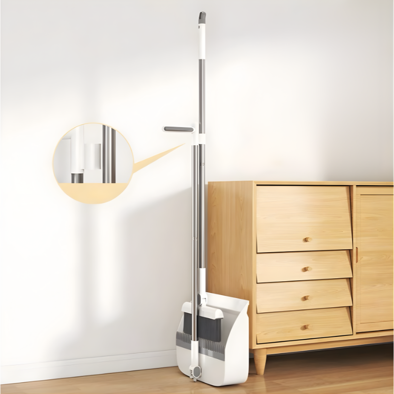 Sweeping Set Adjustable Handle & Rotating Broom Space-Saving Foldable Household Cleaning Tool | Sansoti