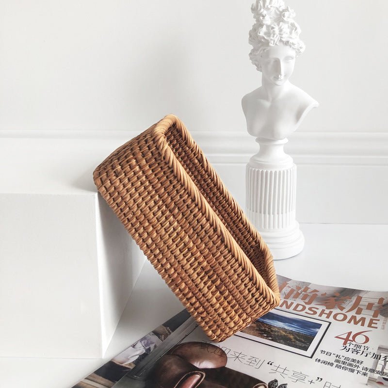 Rieten Opbergmand Handgeweven Natuurlijk Bamboe Keuken Badkamer Slaapkamer Stackbaar Eco Multifunctioneel | Sansoti