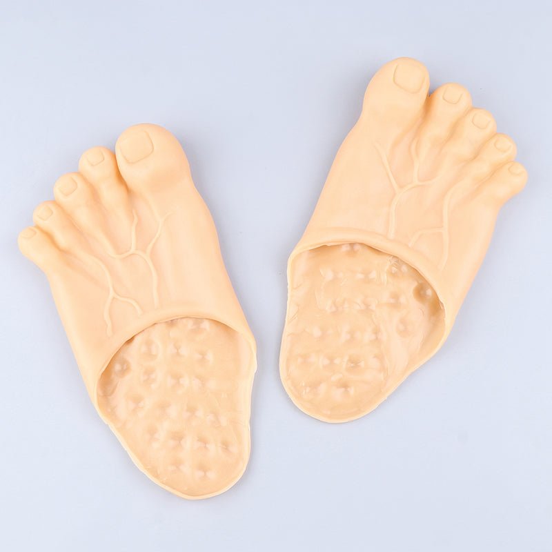 Teenslipper met Realistische Voetprint PVC Unisex 27cm Strand Zwembad Cosplay Feest Zomer Huidskleur | Sansoti