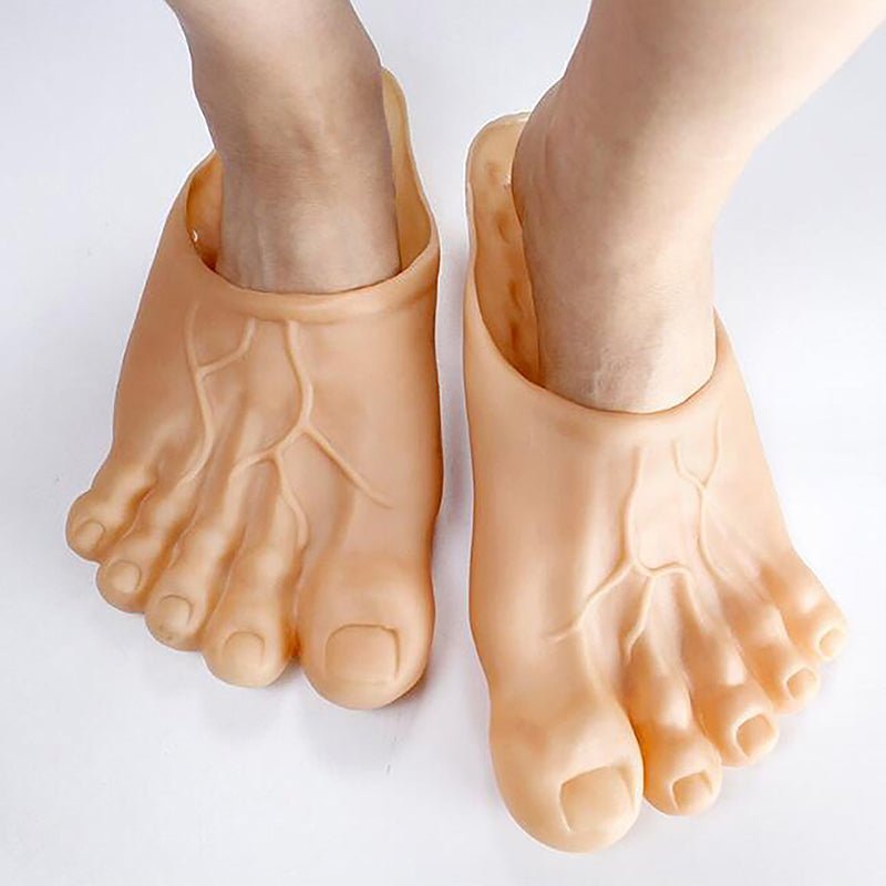 Teenslipper met Realistische Voetprint PVC Unisex 27cm Strand Zwembad Cosplay Feest Zomer Huidskleur | Sansoti