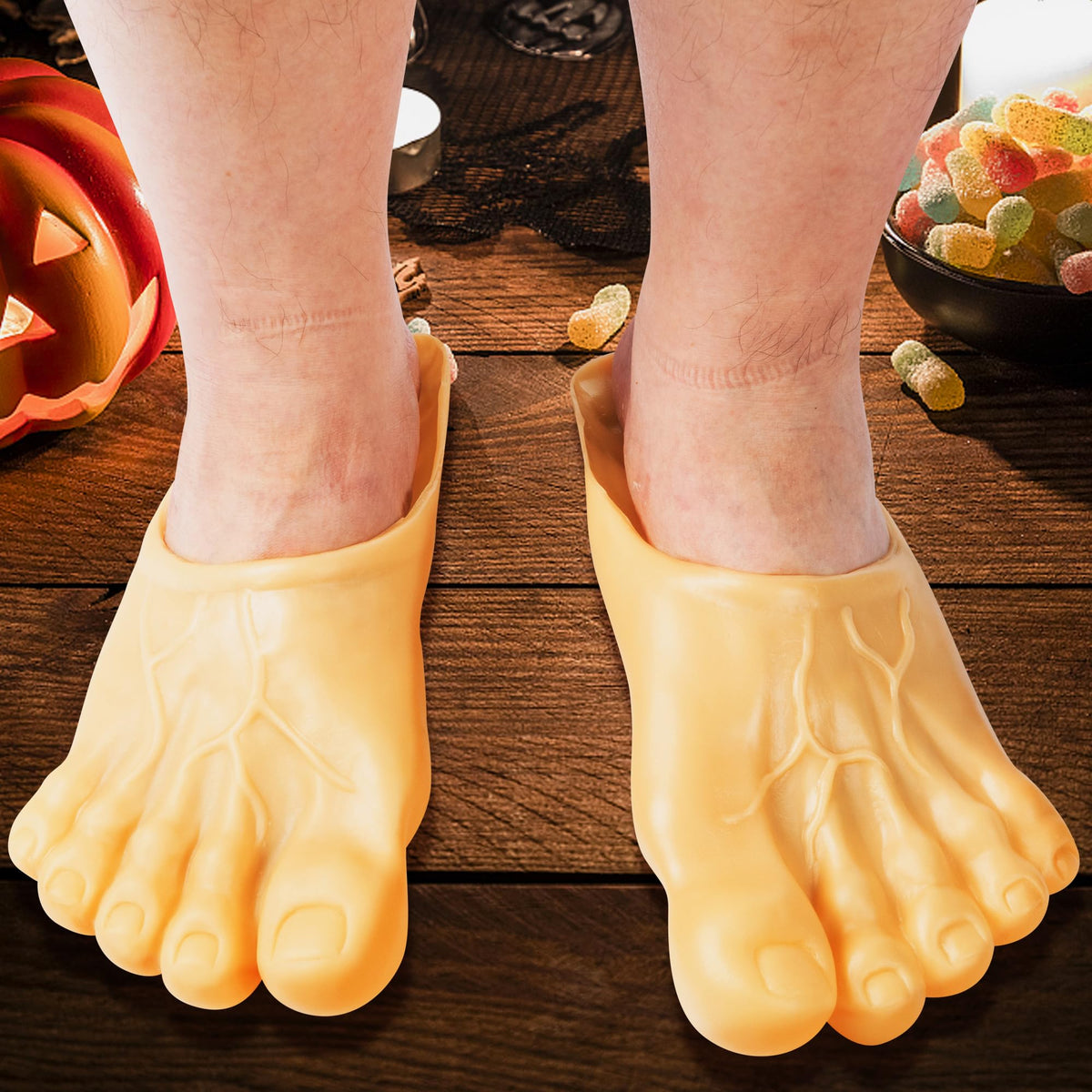 Teenslipper met Realistische Voetprint PVC Unisex 27cm Strand Zwembad Cosplay Feest Zomer Huidskleur | Sansoti