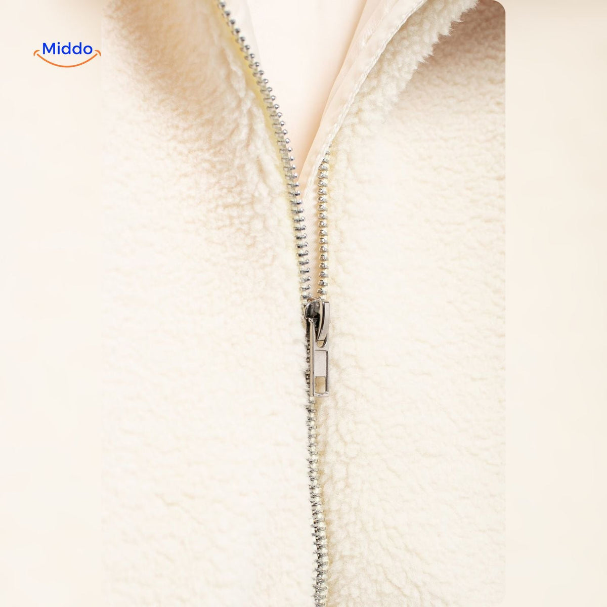 Manteau d’hiver teddy pour femme à col montant - Veste imitation laine d’agneau douce - Beige marron kaki - Modèle chaud pour l’hiver | Sansoti