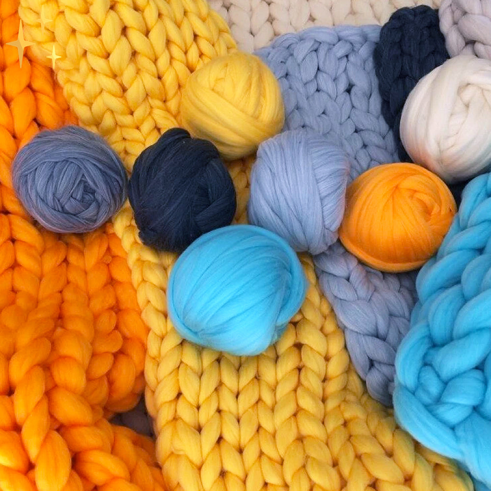 XXL-Strickgarn 1000g Chunky-Garn, weiches dickes Wollgarn für DIY-Decken, Kissen, Wohnaccessoires, Handarbeiten und Stricken | Sansoti