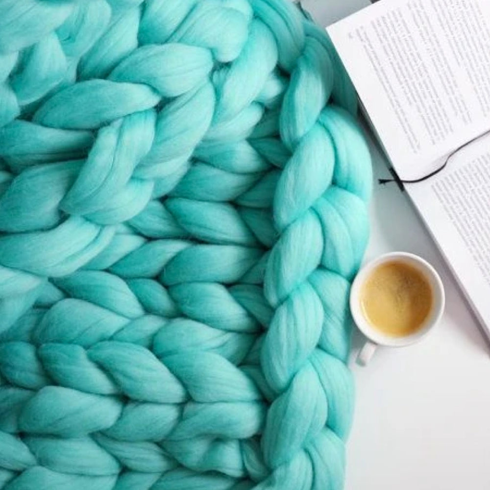 XXL-Strickgarn 1000g Chunky-Garn, weiches dickes Wollgarn für DIY-Decken, Kissen, Wohnaccessoires, Handarbeiten und Stricken | Sansoti