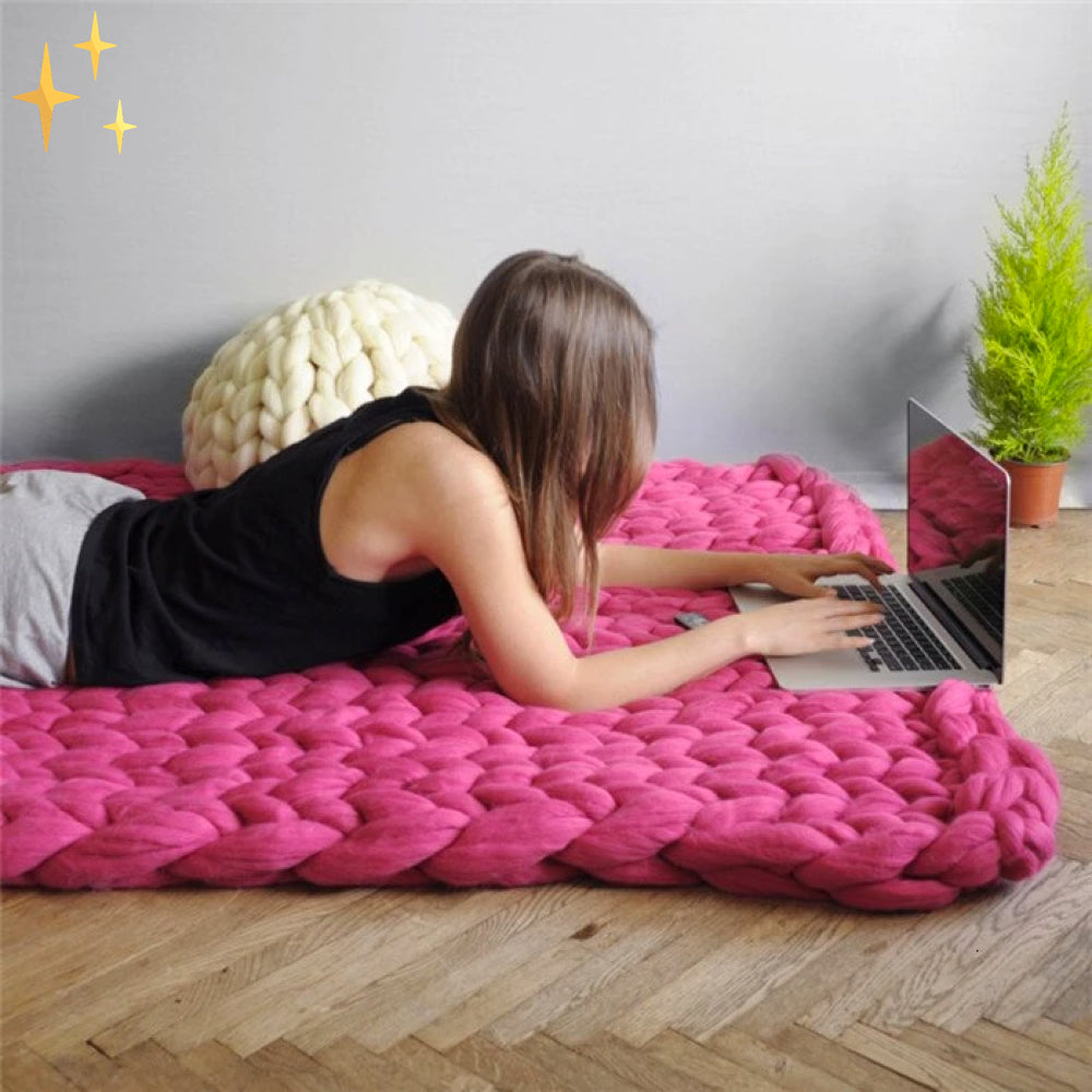 XXL-Strickgarn 1000g Chunky-Garn, weiches dickes Wollgarn für DIY-Decken, Kissen, Wohnaccessoires, Handarbeiten und Stricken | Sansoti