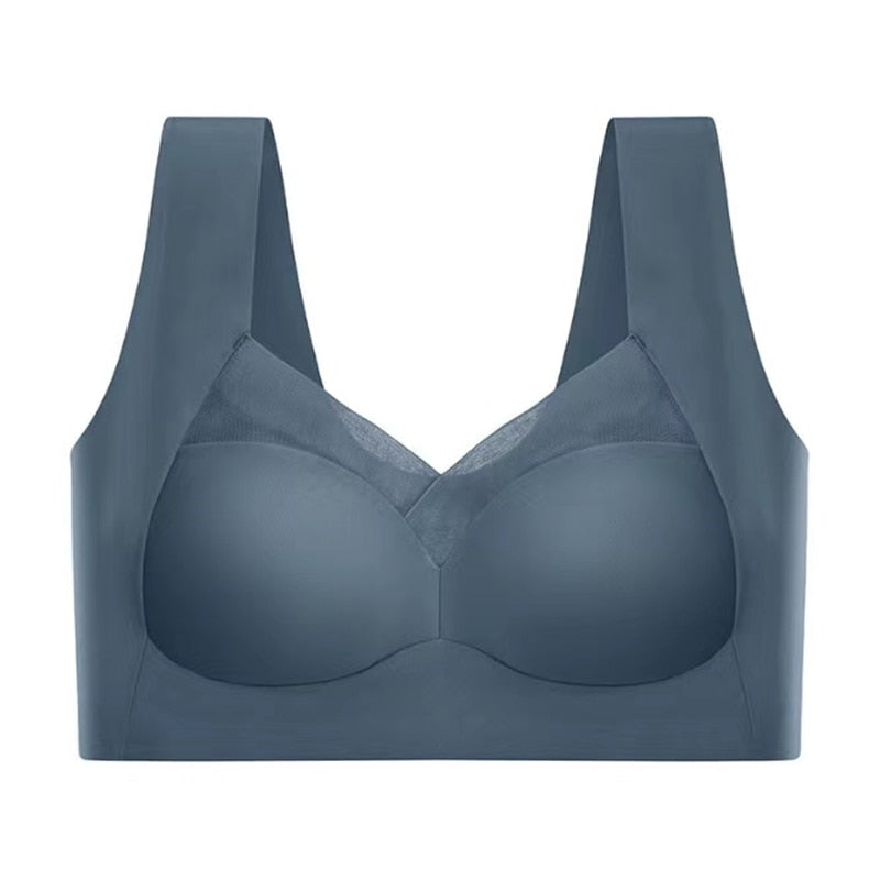 Bequemer Damen-BH nahtloser Tragekomfort Dunkelblau Schwarz Beige Rosa Blau Optimale Unterstützung | Sansoti