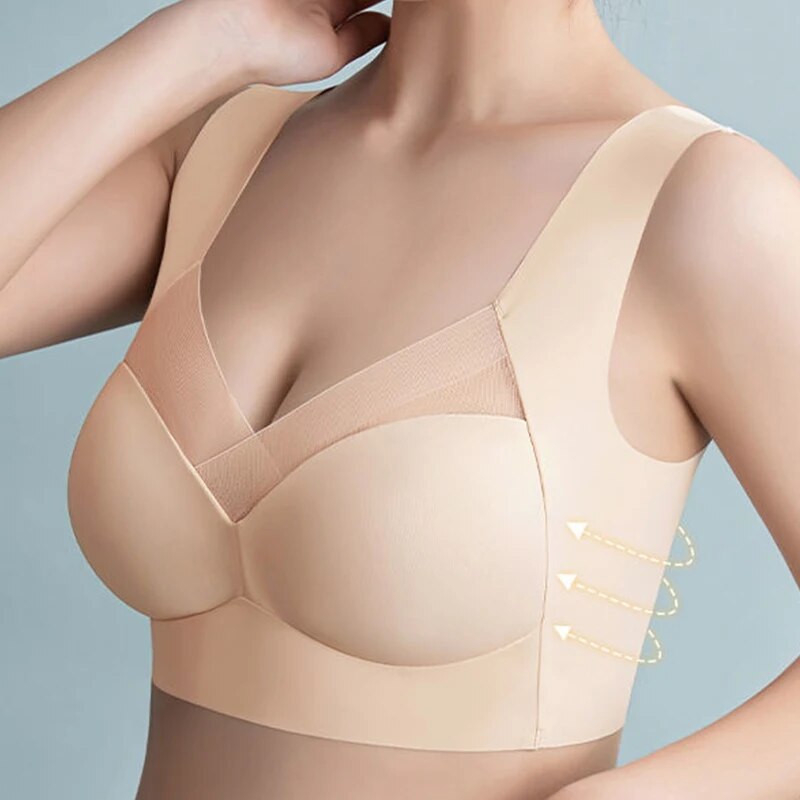 Bequemer Damen-BH nahtloser Tragekomfort Dunkelblau Schwarz Beige Rosa Blau Optimale Unterstützung | Sansoti