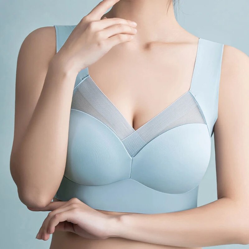 Bequemer Damen-BH nahtloser Tragekomfort Dunkelblau Schwarz Beige Rosa Blau Optimale Unterstützung | Sansoti