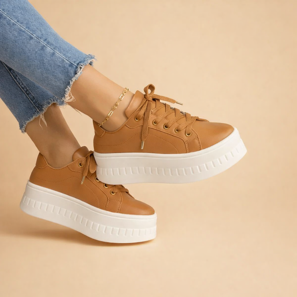 Damen-Plateau-Sneaker mit erhöhter Sohle - lässige, sportliche Schuhe für täglichen Komfort und Stil | Sansoti
