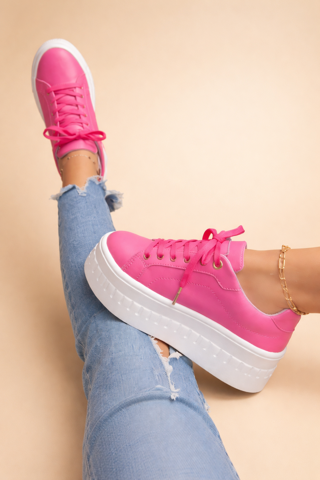 Damen-Plateau-Sneaker mit erhöhter Sohle - lässige, sportliche Schuhe für täglichen Komfort und Stil | Sansoti