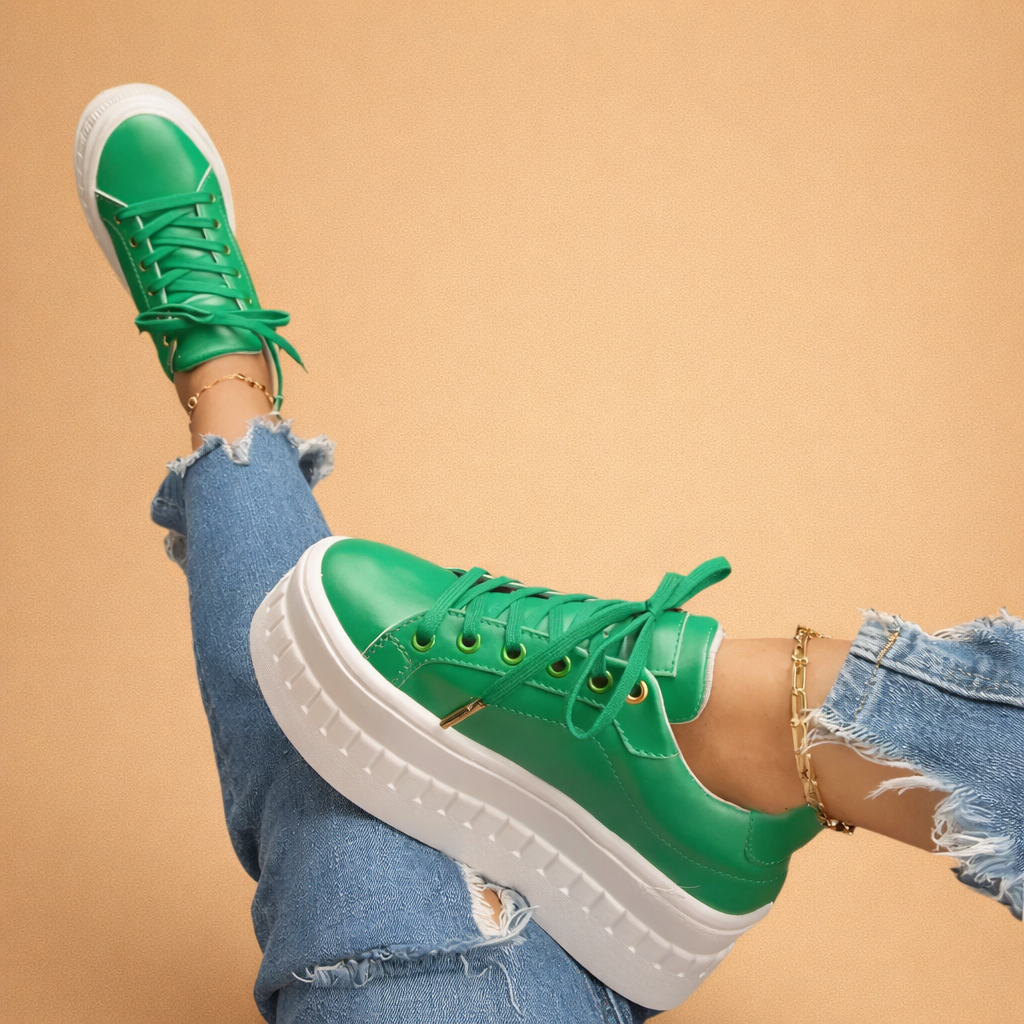 Damen-Plateau-Sneaker mit erhöhter Sohle - lässige, sportliche Schuhe für täglichen Komfort und Stil | Sansoti