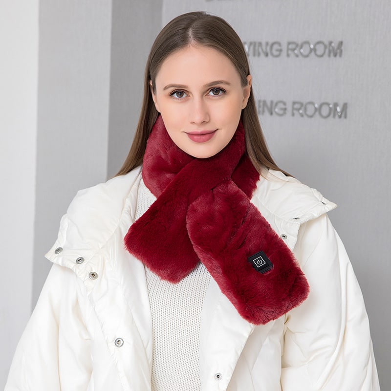 Verwarmbare Neksjaal met Kunstbont USB Verwarming Drie Temperatuurstanden Winter Warmte Accessoire Dames | Sansoti