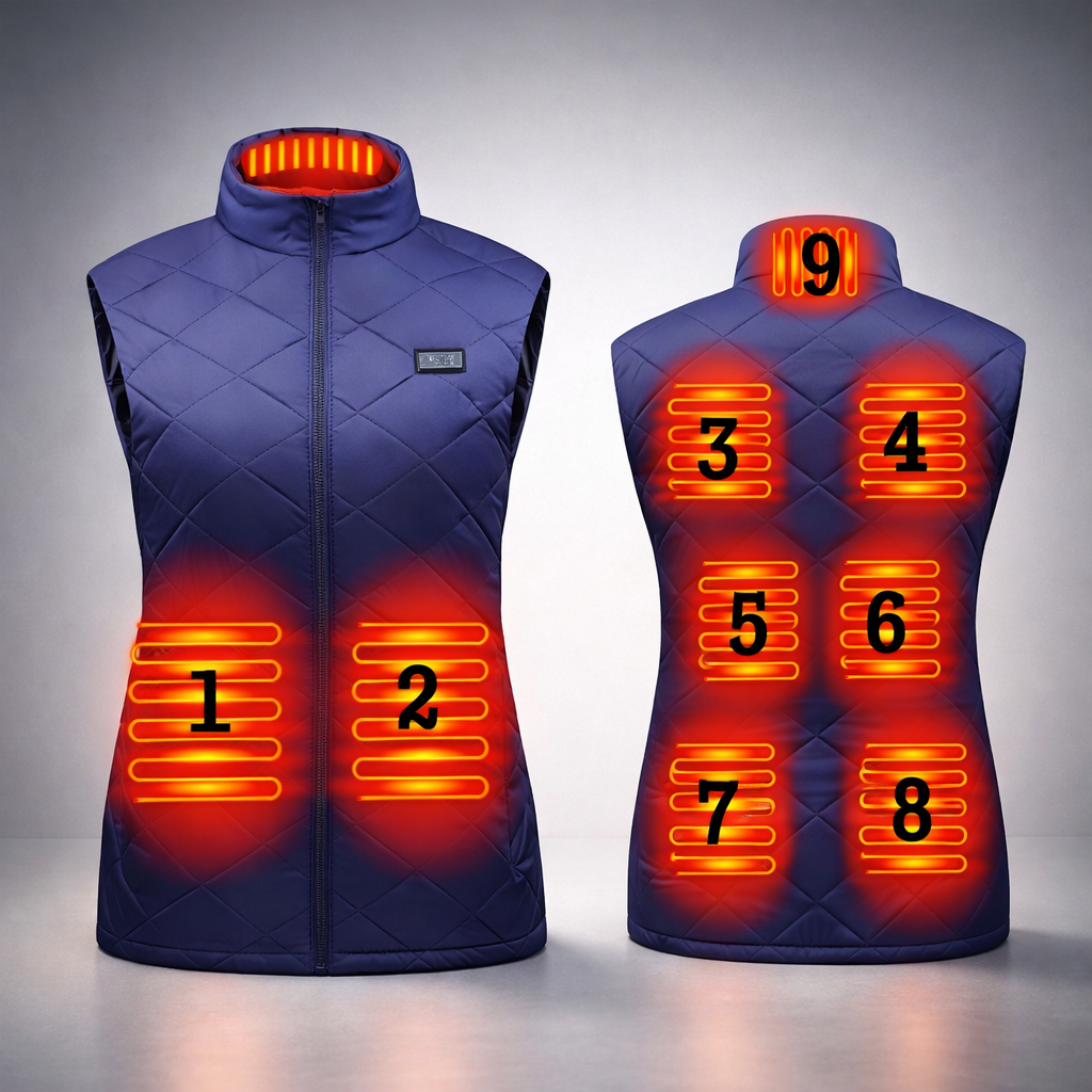 Verwarmbare Damesbodywarmer Gewatteerd met Hoge Kraag Mouwloos Thermolaag Outdoor Wandelen Wintervest | Sansoti