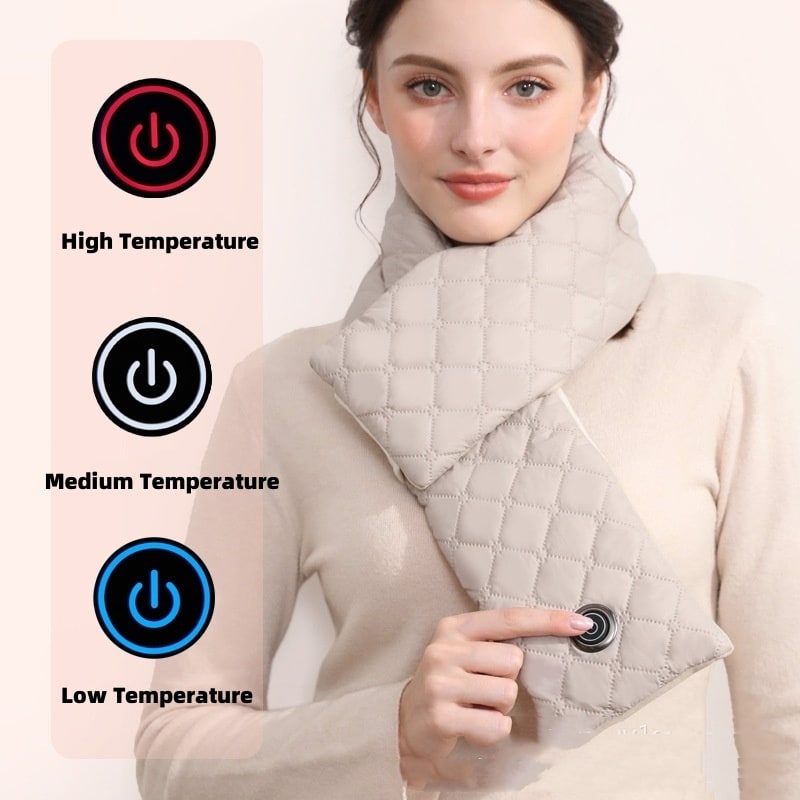 Verwarmde Neksjaal Dames Gewatteerd Fleece 3 Standen Instelbaar Winteraccessoire Comfortabel Warm Nek | Sansoti