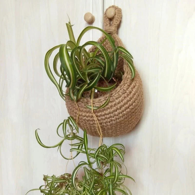 Gevlochten Hangmandjes van Henneptouw – Wandopberging Groenten & Fruit – Handgemaakt Boho Design | Sansoti