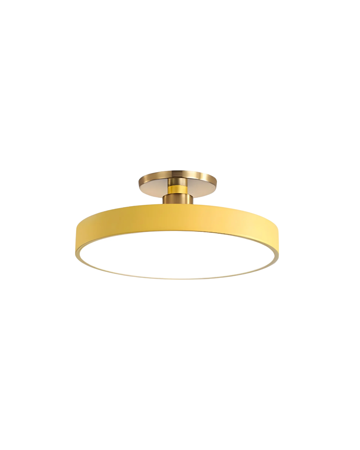 Moderne runde Deckenleuchte mit Gold-Detail und Acryl-Diffusor – minimalistische Semi Flush Design-Beleuchtung für Wohnzimmer und Schlafzimmer | Restfield