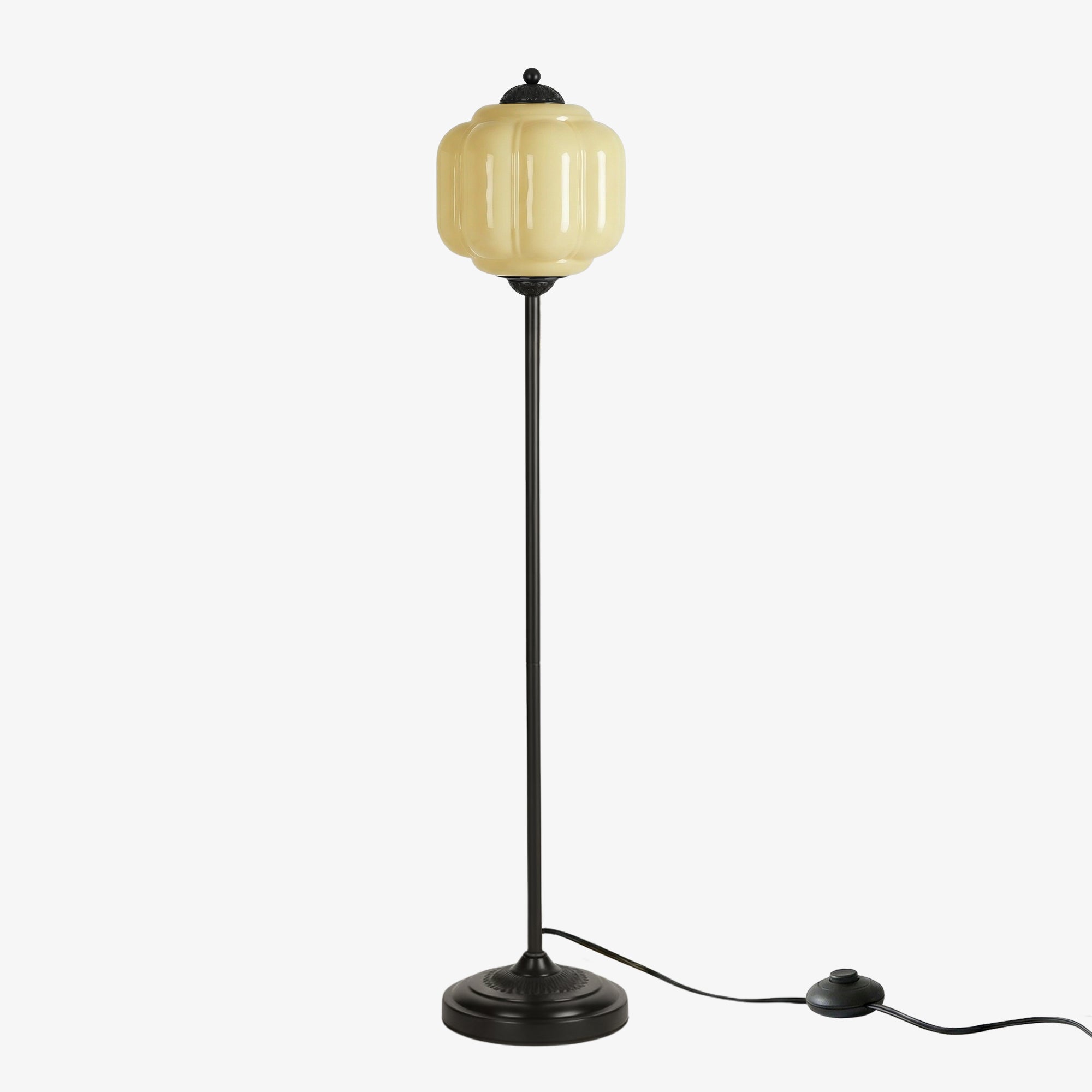 Decoratieve Glazen Pompoen Vloerlamp Retro Organische Stijl Woonkamer Staande Lamp | Sansoti