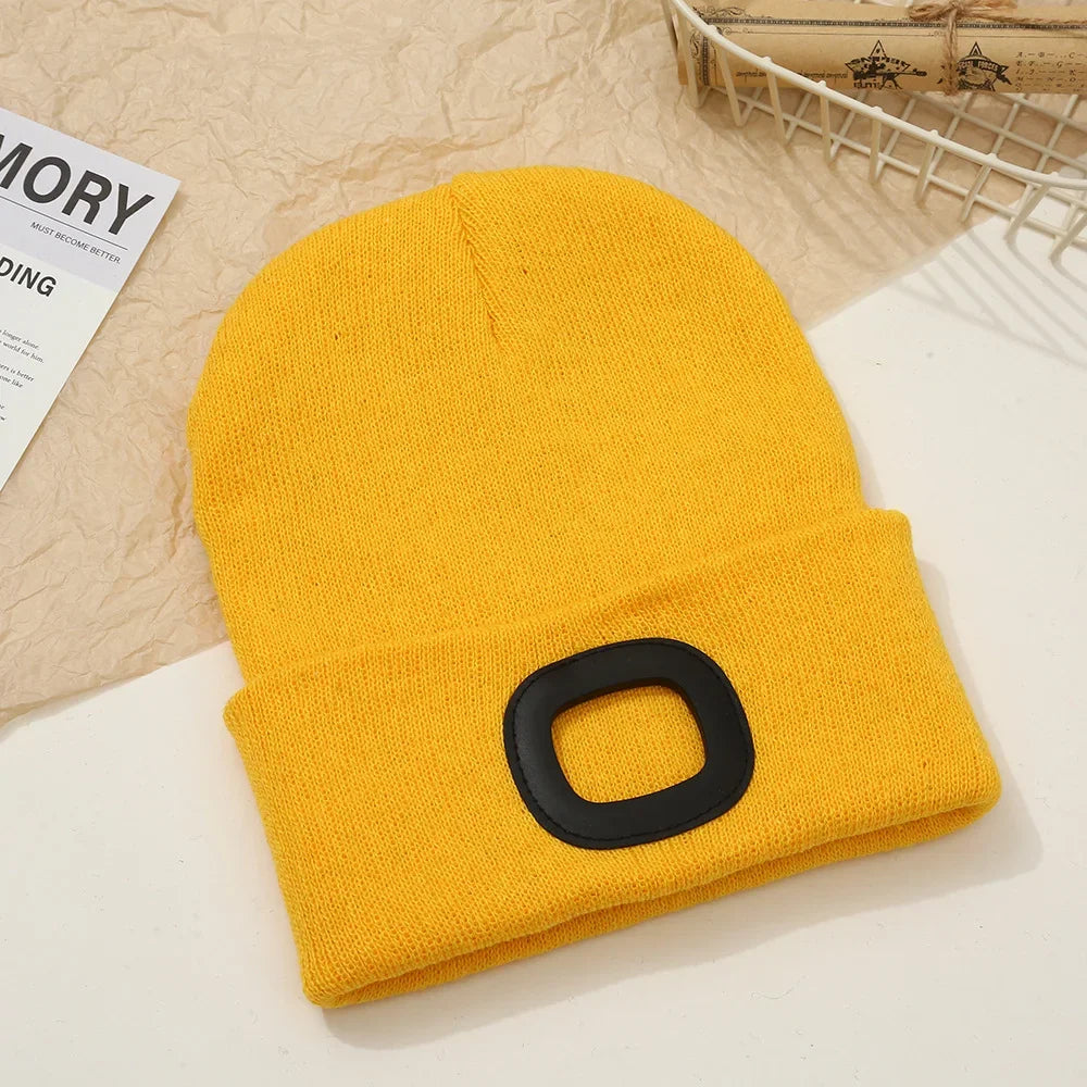 Knitted Winter Hat with Rechargeable LED Light Hands-Free Headlamp for Outdoor Winter Activities | Sansoti