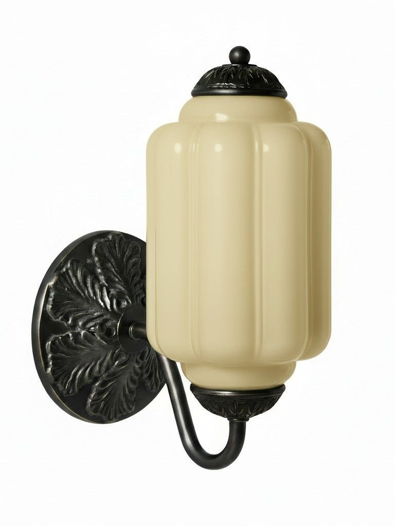 Melkglazen Wandlamp Eloise voor Hal en Slaapkamer | Vintage Wandverlichting met Melkwit Glas | Sansoti