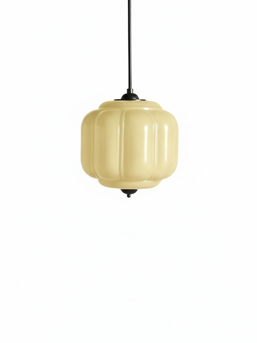Vintage Kroonluchter met Crèmekleurige Glazen Kappen – Hanglamp in Retro-Stijl voor Eetkamer & Woonkamer | Sansoti
