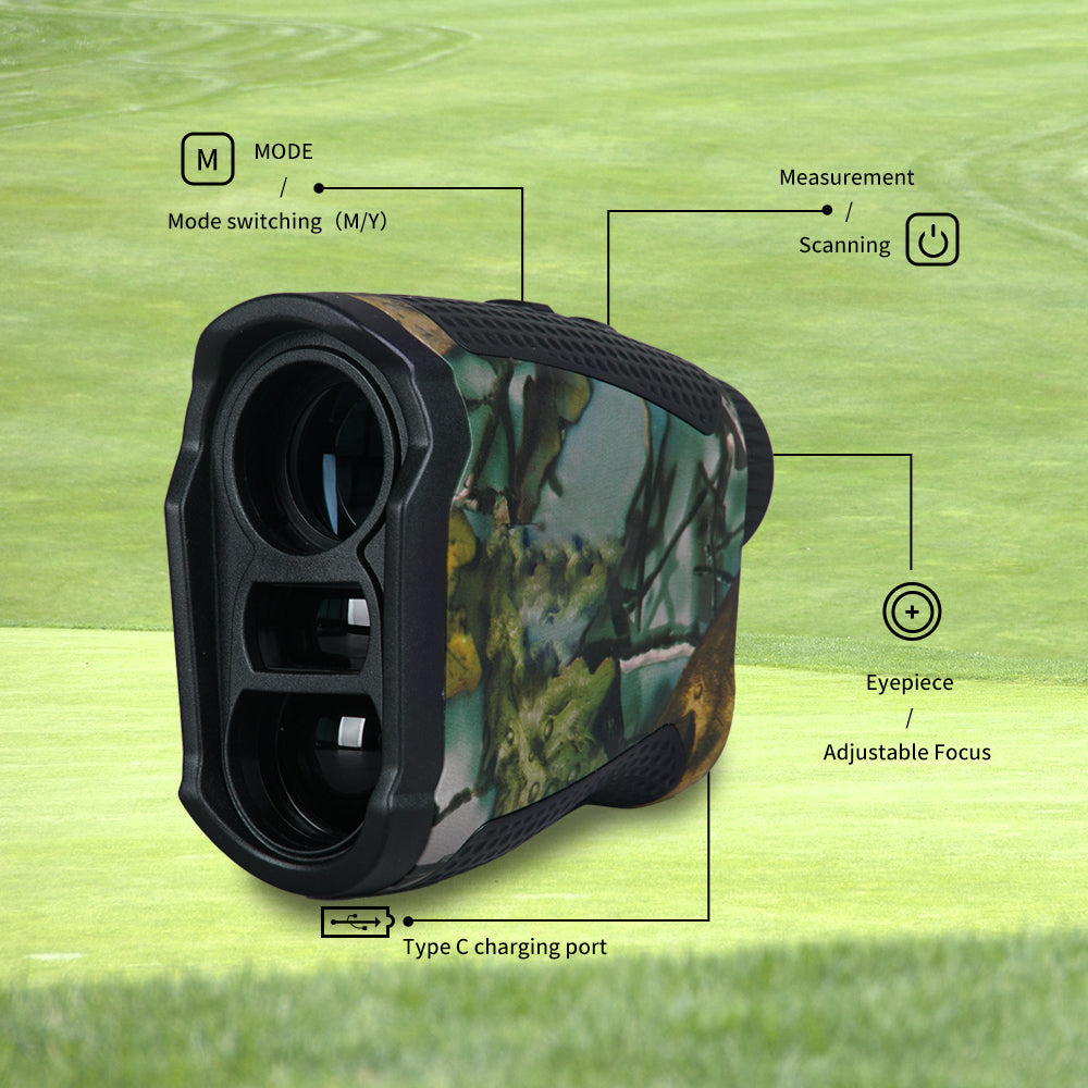 Entfernungsmesser Jagd 915 Meter Reichweite Laser-Präzisionsmessgerät Outdoor-Fernglas Golf USB-C Aufladbar Wasserdicht | Sansoti