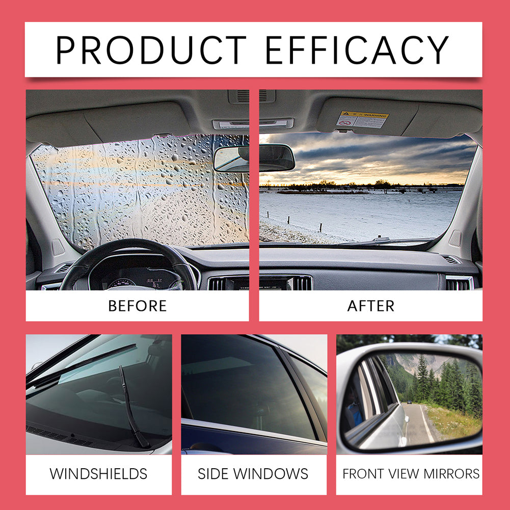 Autoglasreiniger-Set mit Bürste 120 ml + Nachfüllung 60 ml, wasserabweisend, beschlagfrei für klare Sicht | Sansoti