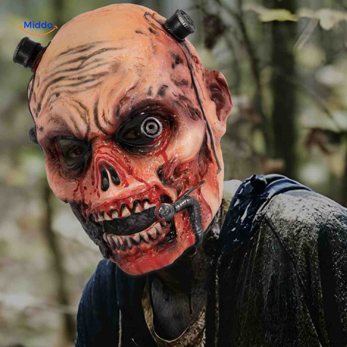 Realistic Horror Mask Cyborg Zombie RP Foam 24x25cm Halloween Cosplay Party Decoration Costume Accessory | Sansoti