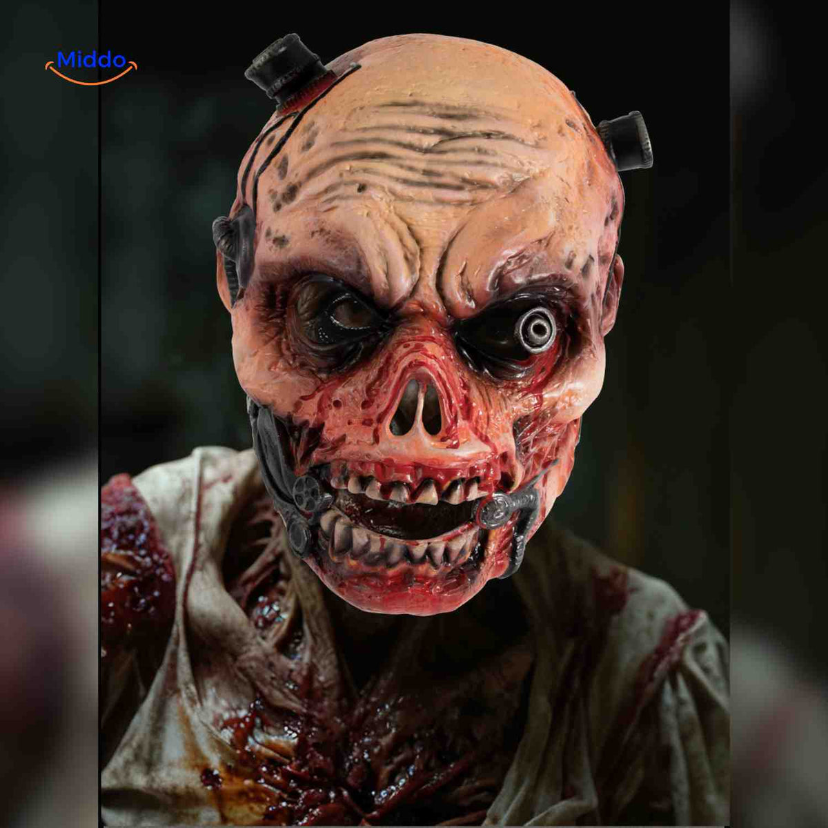Horror-Maske Cyborg-Zombie | RP-Schaumstoff 24x25cm | Bequem und atmungsaktiv | Halloween-Kostümzubehör | Sansoti