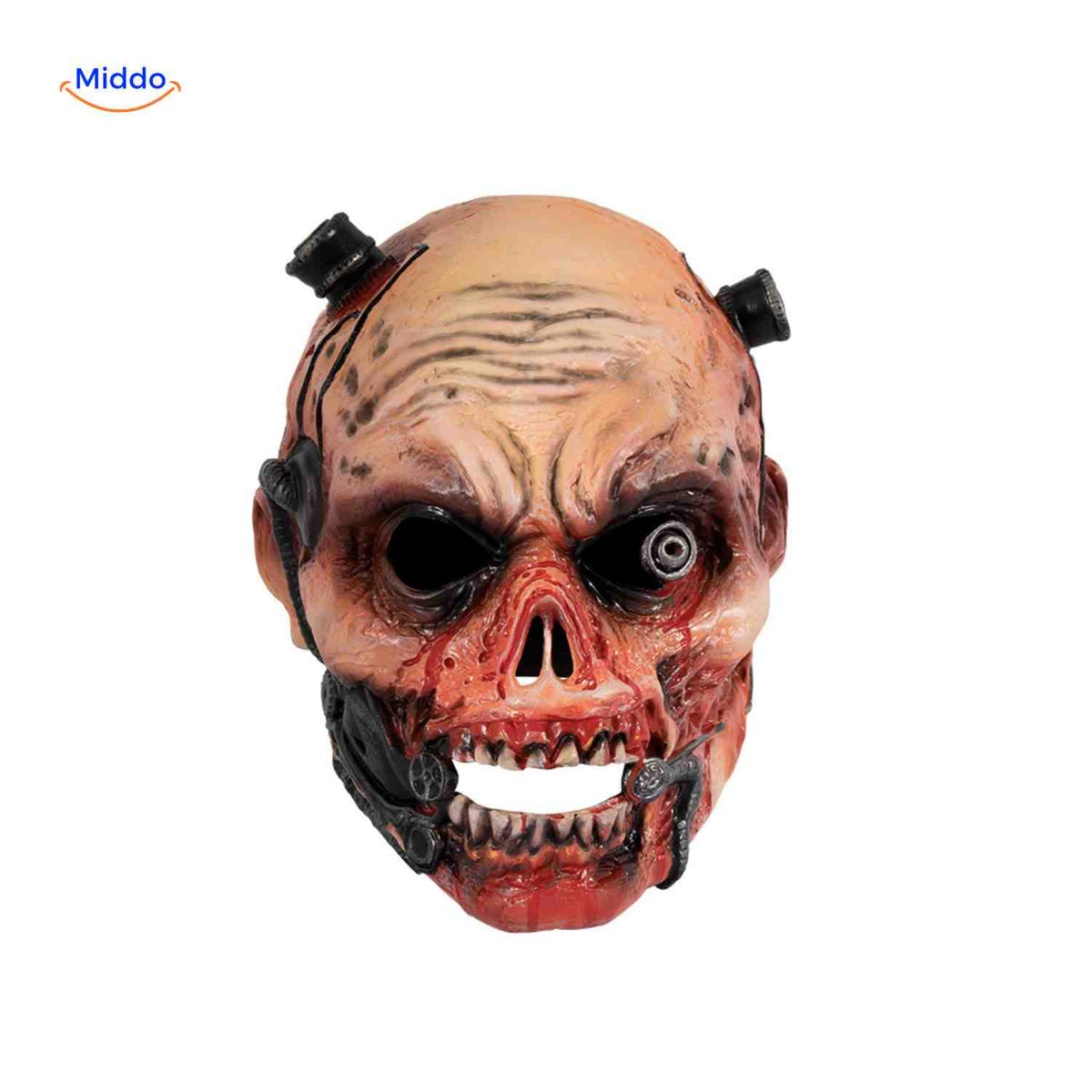 Horror-Maske Cyborg-Zombie | RP-Schaumstoff 24x25cm | Bequem und atmungsaktiv | Halloween-Kostümzubehör | Sansoti