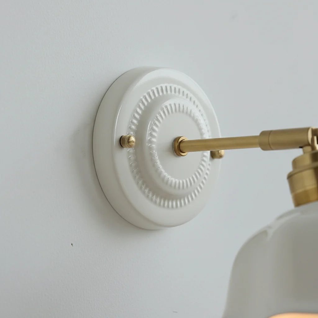Wandlamp Keramiek Wit Koper Draaibaar E27 Slaapkamer Woonkamer Hal Retro Vintage Landelijk Modern | Sansoti
