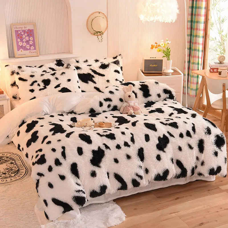 Fluffy Fleece Bedding Set – Teddy 3-piece or 4-piece – Duvet Cover Sheet Pillowcases Single | Sansoti