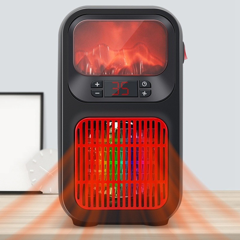 Compact 1500W Electric Ceramic Heater, Black, Energy-Efficient Heating for Bedroom, Office or Living Room | Sansoti